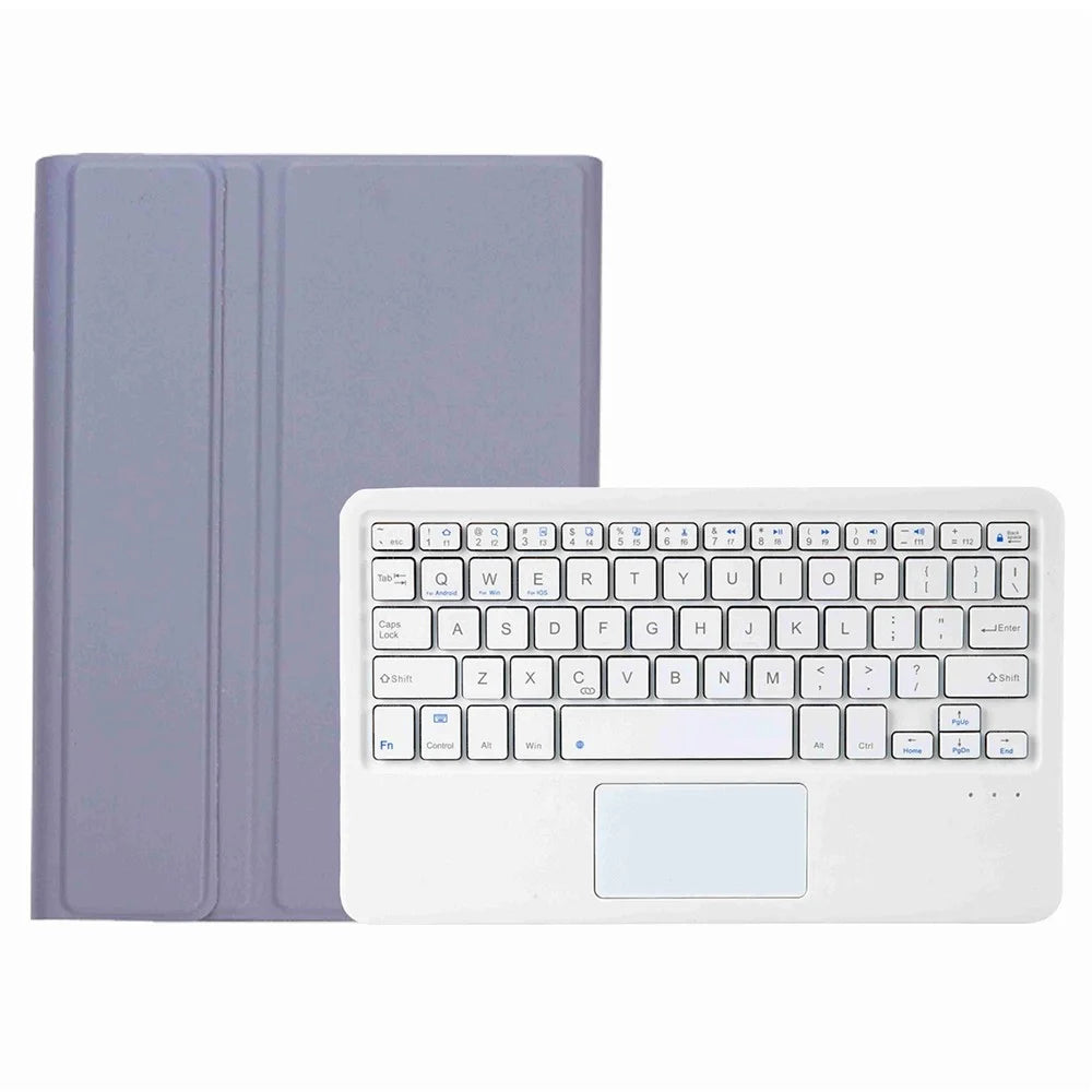 A08B-A Leather Case Bluetooth-compatible Keyboard with Touchpad Pen Slot Design for Samsung Galaxy Tab A8 10.5 (2021) / (2022) SM-X205 / X200 - Purple - 5