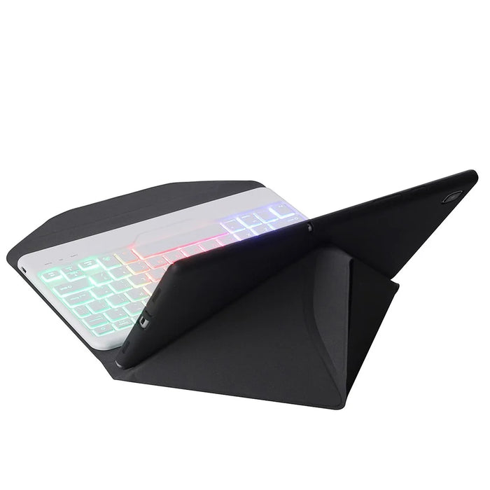 BM20S For Lenovo Tab M10 Plus (3rd Gen) Bluetooth-Compatible Keyboard Leather Protective Case Cover with Triangle Stand Backlight - Black / White - 4