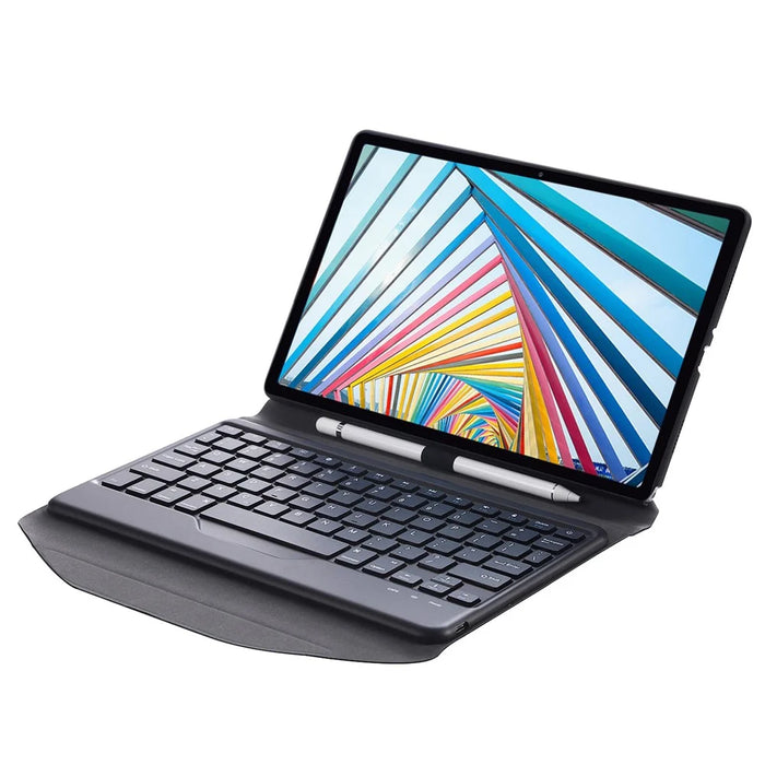 BM20 For Lenovo Tab M10 Plus (3rd Gen) TB-125FU Leather Case Bluetooth-Compatible Keyboard Stand Built-In Pen Slot - Black - 2