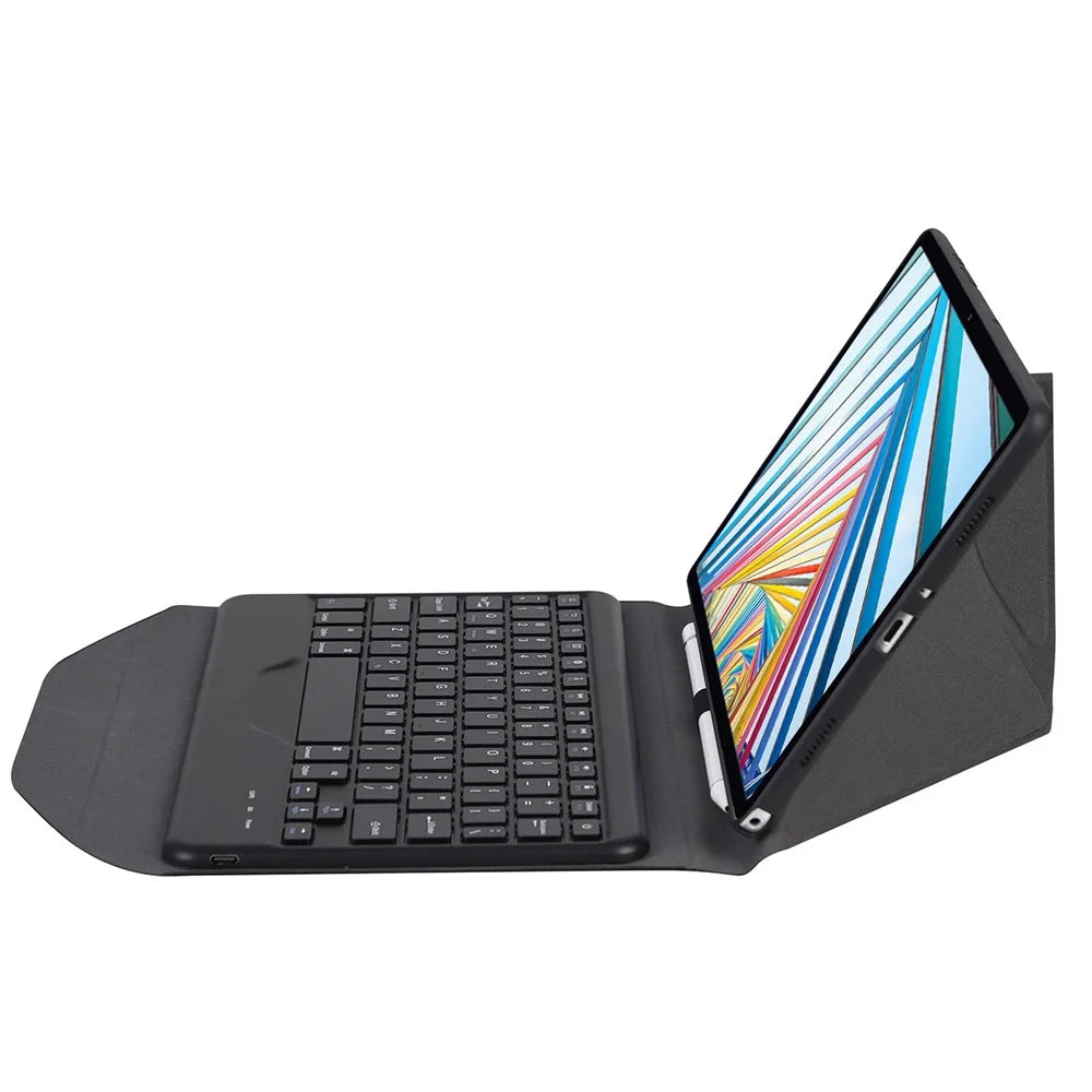 BM20 For Lenovo Tab M10 Plus (3rd Gen) TB-125FU Leather Case Bluetooth-Compatible Keyboard Stand Built-In Pen Slot - Black - 4