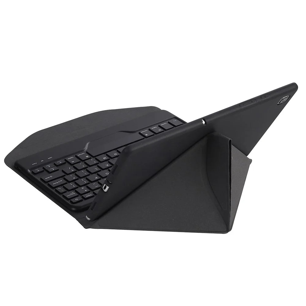 BM20 For Lenovo Tab M10 Plus (3rd Gen) TB-125FU Leather Case Bluetooth-Compatible Keyboard Stand Built-In Pen Slot - Black - 6