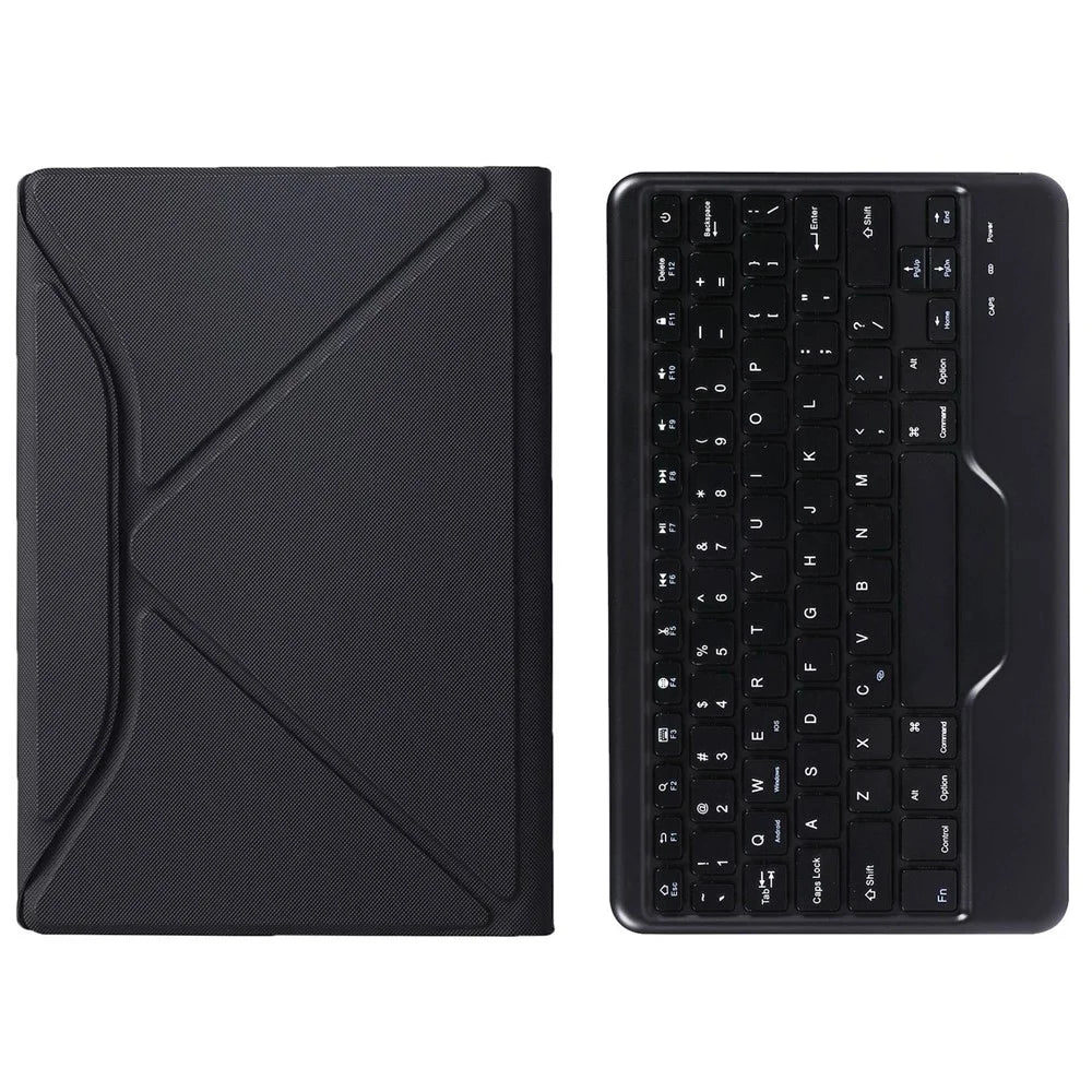 B0N5S Bluetooth-Compatible Keyboard Case for Lenovo Tab M10 Plus (3rd Gen) TB-125FU Leather Cover with Triangle Stand / Pen Slot - Black / Black - 5