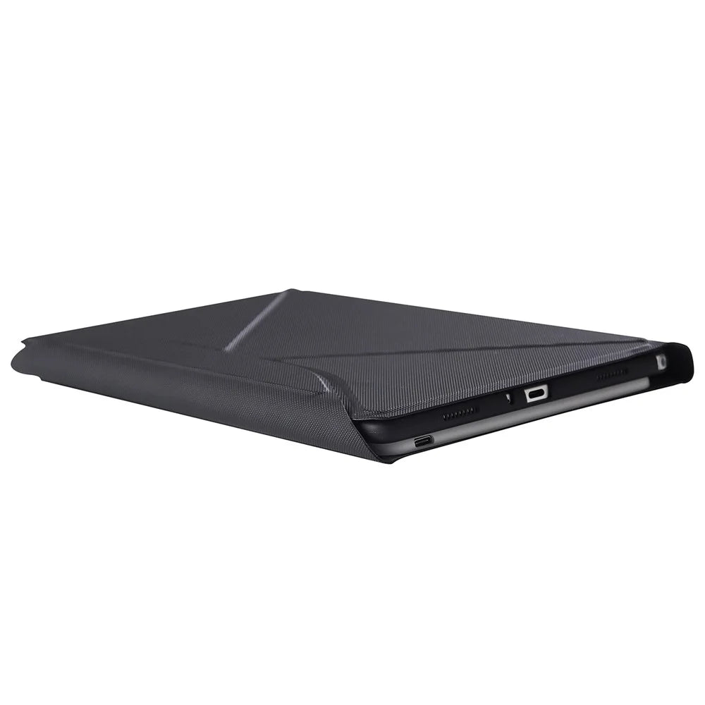 B0N5S Bluetooth-Compatible Keyboard Case for Lenovo Tab M10 Plus (3rd Gen) TB-125FU Leather Cover with Triangle Stand / Pen Slot - Black / Black - 7