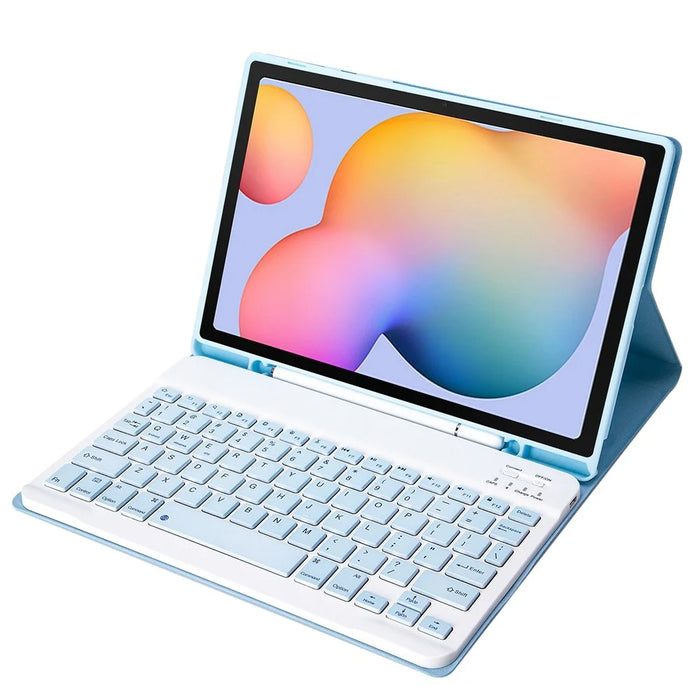 A610B Keyboard Cover for Samsung Galaxy Tab S6 Lite (2020) P615 P610 / (2022) / (2024) Bluetooth-Compatible Keyboard Leather Case Set - Blue - 1