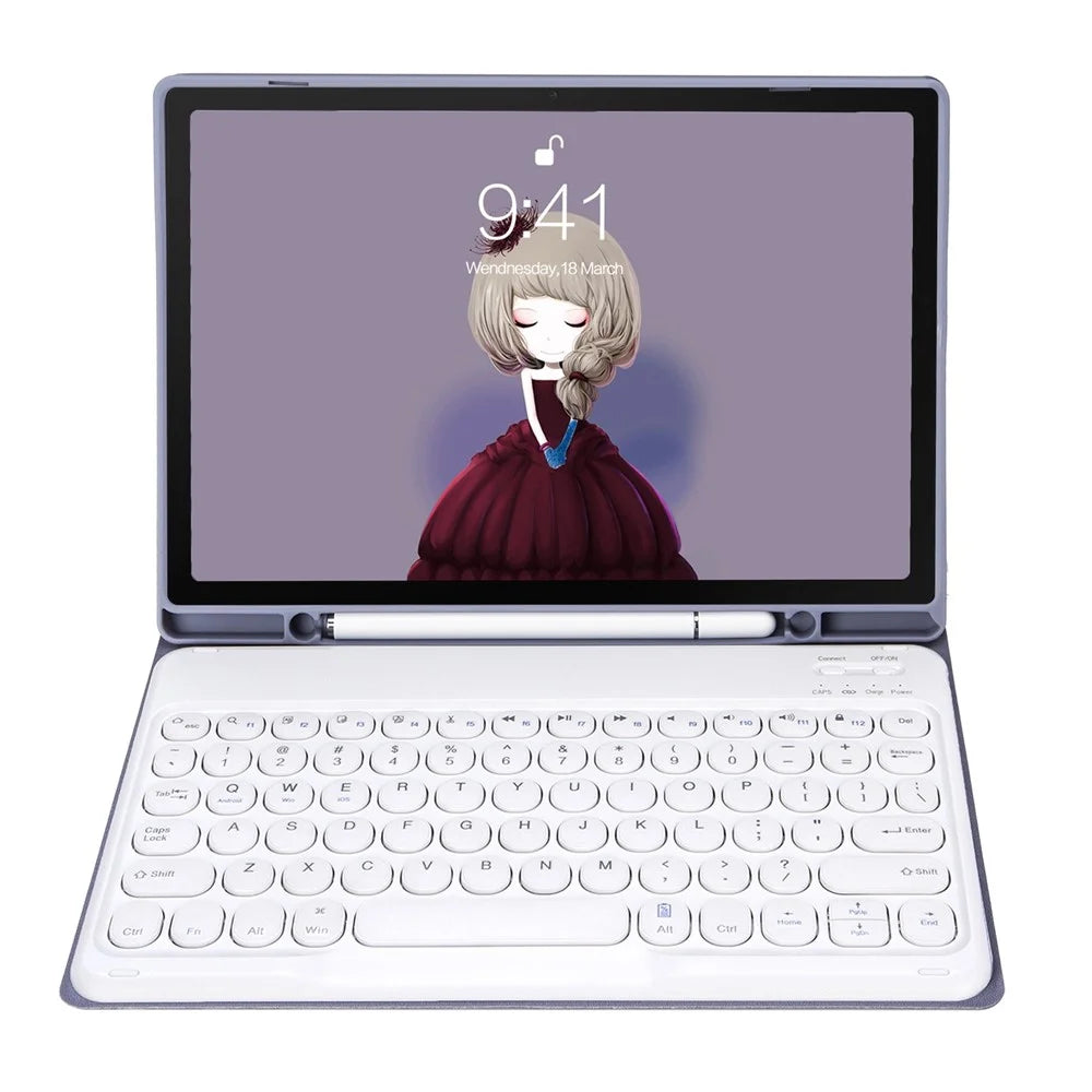 YA700B Leather Bluetooth-compatible Keyboard Case with Pen Slot Design for Samsung Galaxy Tab S8 11-inch 2021 (X700 / X706) / S7 11-inch (T870 / T875) - Purple - 3