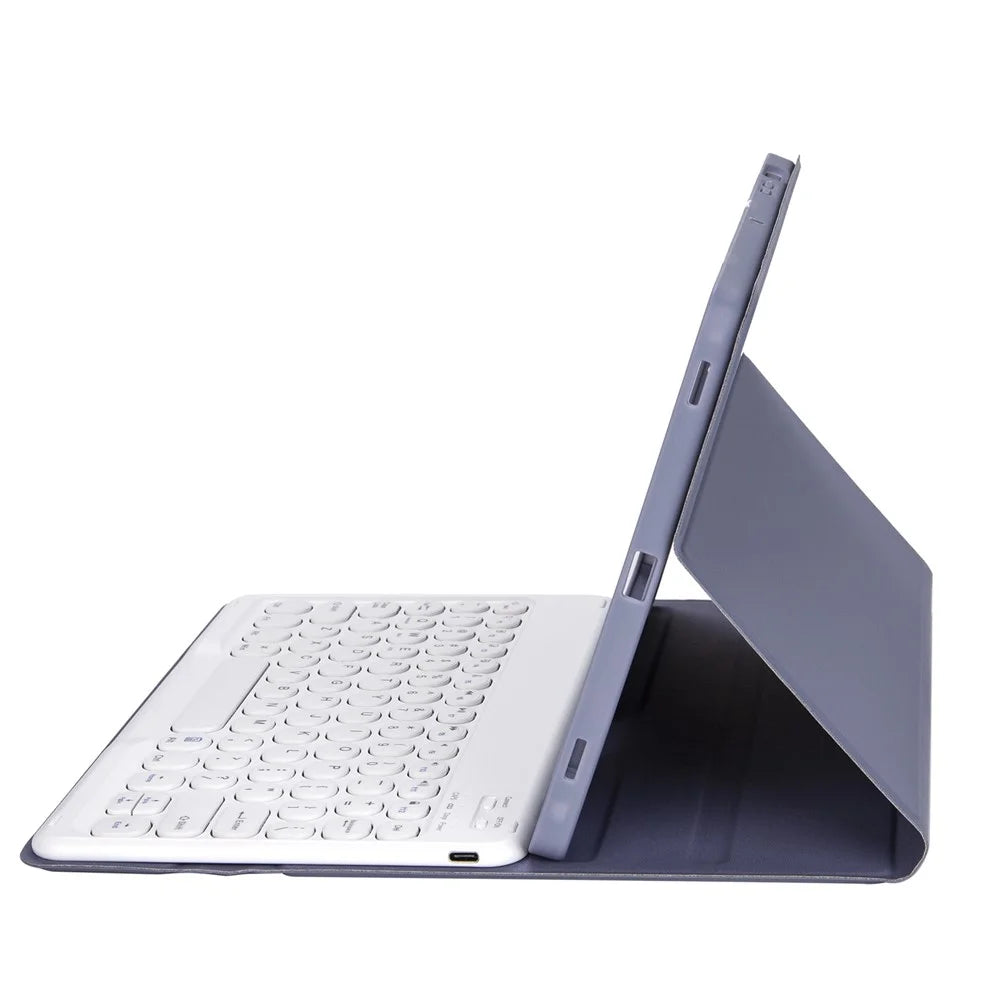 YA700B Leather Bluetooth-compatible Keyboard Case with Pen Slot Design for Samsung Galaxy Tab S8 11-inch 2021 (X700 / X706) / S7 11-inch (T870 / T875) - Purple - 4