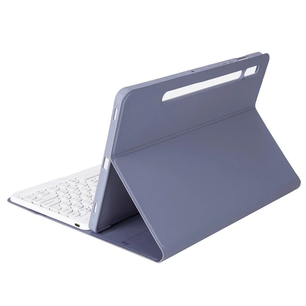 YA700B Leather Bluetooth-compatible Keyboard Case with Pen Slot Design for Samsung Galaxy Tab S8 11-inch 2021 (X700 / X706) / S7 11-inch (T870 / T875) - Purple - 5