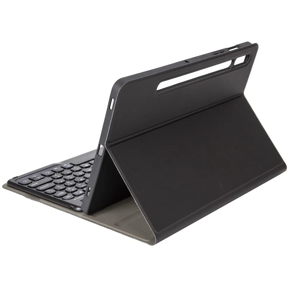 YA700B Bluetooth-compatible Keyboard Leather  Case with Pen Slot for Samsung Galaxy Tab S8 11-inch 2021 (X700 / X706) / S7 11-inch (T870 / T875) - Black - 5