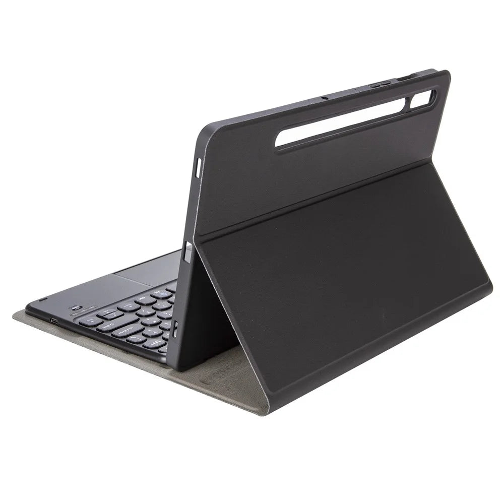 YA700B-A Leather Bluetooth-compatible Keyboard Cover with Touchpad for Samsung Galaxy Tab S8 11-inch 2021 (X700 / X706) / S7 11-inch (T870 / T875) - Black - 5