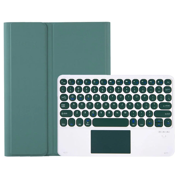 YA700B-A Leather Cover Bluetooth-compatible Keyboard with Touchpad for Samsung Galaxy Tab S8 11-inch 2021 (X700 / X706) / S7 11-inch (T870 / T875) - Dark Green - 6