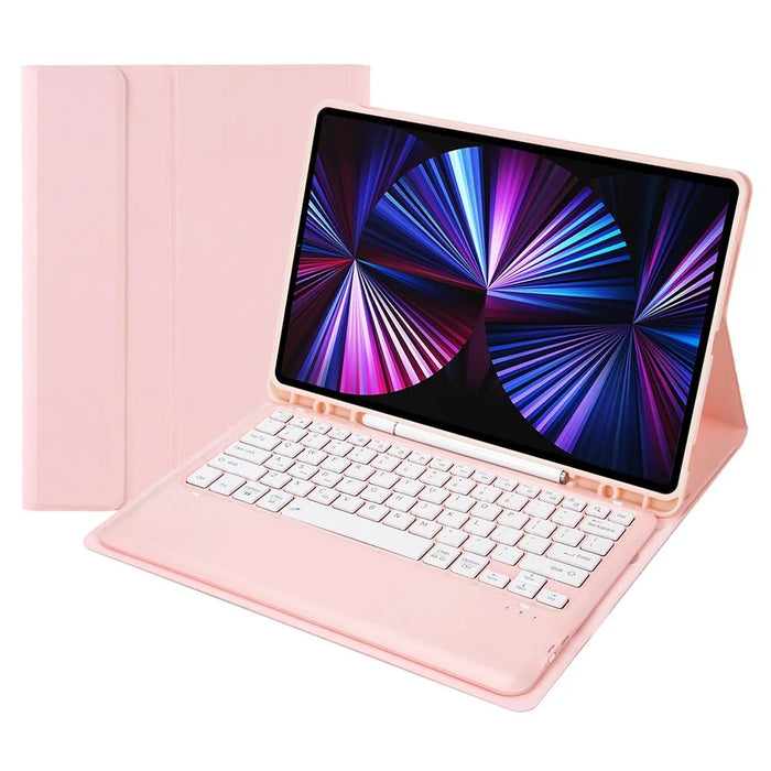 C12B For iPad Pro 12.9 (2018) / (2020) / (2021) Bluetooth-compatible Keyboard Leather Case with Detachable Design - Pink - 5