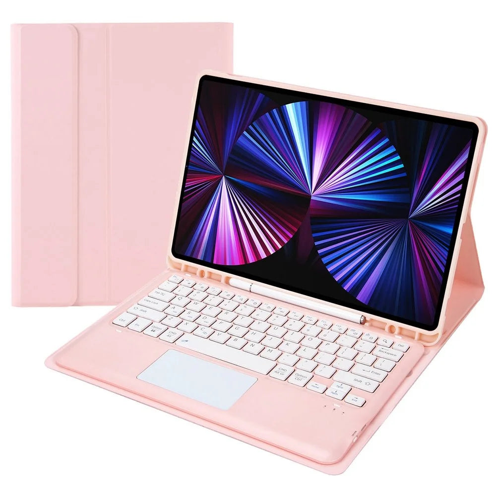 T12B-A For iPad Pro 12.9 (2018) / (2020) / (2021) Detachable Bluetooth-compatible Keyboard Case with TouchPad - Pink - 5