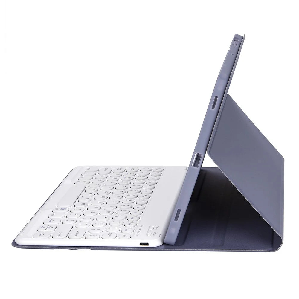 YA610B For Samsung Galaxy Tab S6 Lite (2022) 10.4 (P610 / P615) Bluetooth-compatible Keyboard Leather Cover with Pen Slot - Purple - 3
