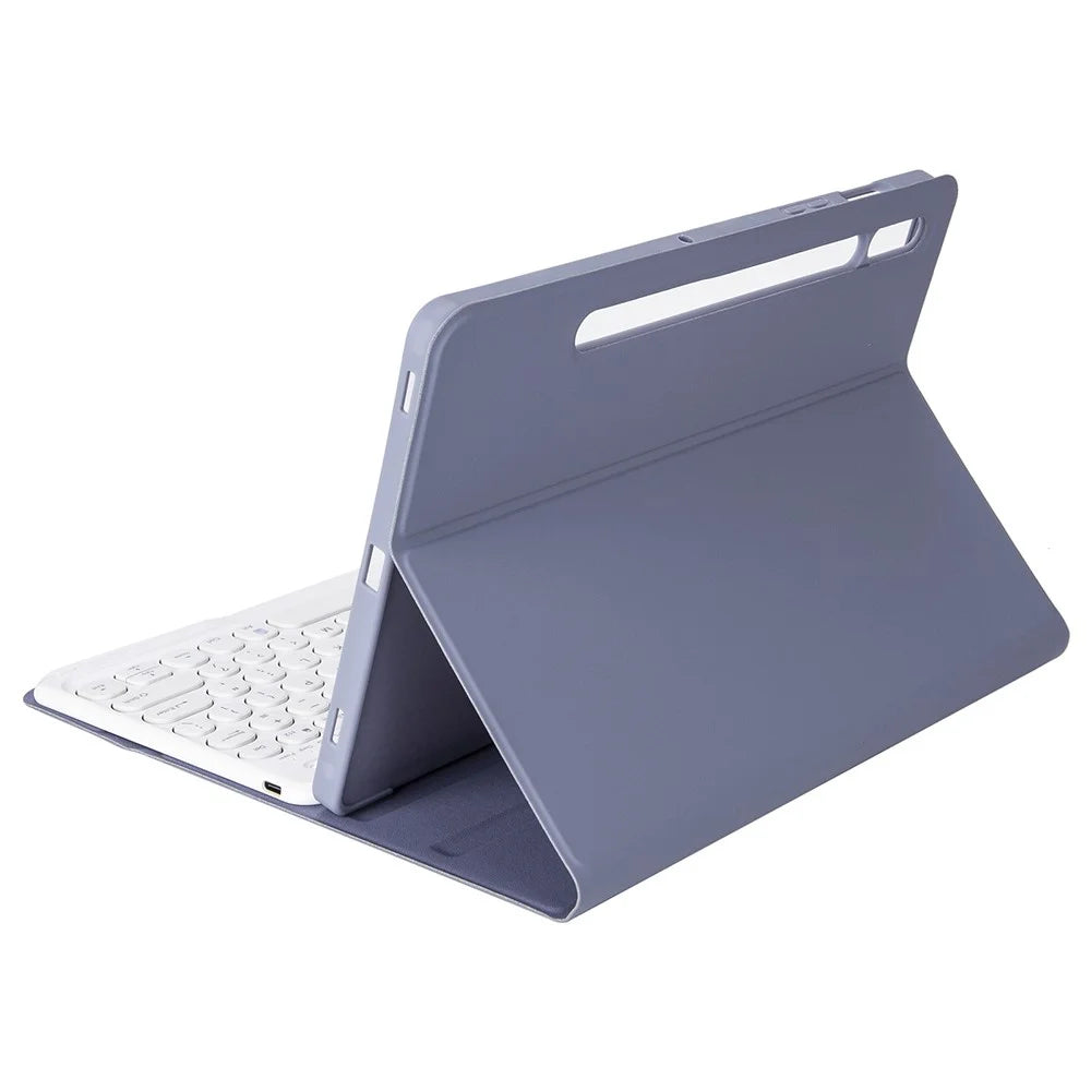 YA610B For Samsung Galaxy Tab S6 Lite (2022) 10.4 (P610 / P615) Bluetooth-compatible Keyboard Leather Cover with Pen Slot - Purple - 4