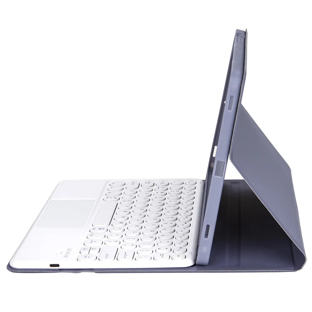 YA610B-A For Samsung Galaxy Tab S6 Lite (2022) 10.4 (P610 / P615) Bluetooth-compatible Keyboard Leather Case with Touchpad and Pencil Holder - Purple - 3