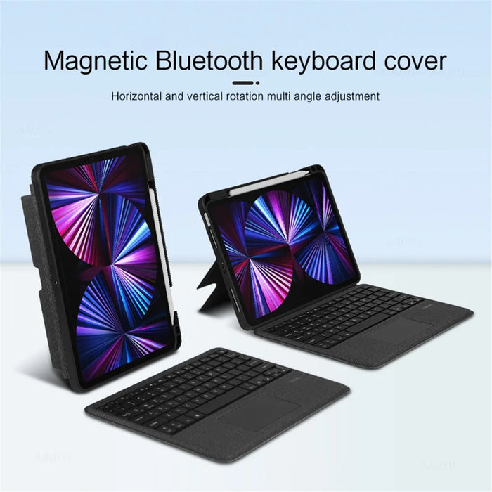 For iPad Pro 11-inch (2020) / (2021) Leather Case + Bluetooth-compatible Keyboard with Backlight Trackpad - 5