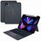 For iPad Pro 12.9-inch (2020) / (2021) Leather Case + Bluetooth-Compatible Keyboard with Backlight Trackpad - Black - 1