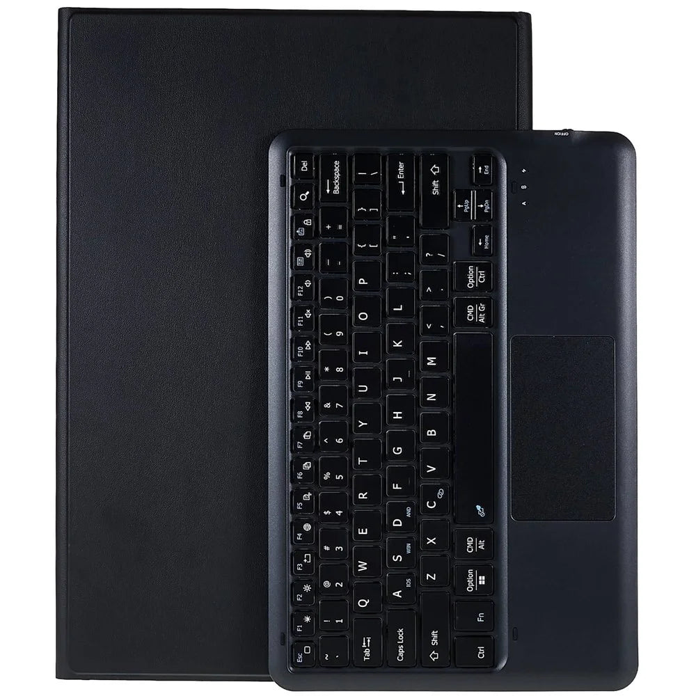 T900B-A For Samsung Galaxy Tab S10 Ultra / S9 Ultra / S8 Ultra Bluetooth-compatible Keyboard Detachable Leather Case with Touchpad - Black - 1
