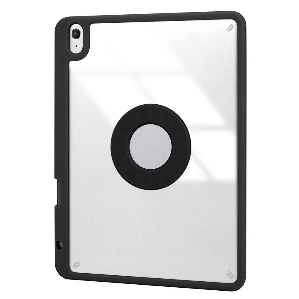 Z098B for iPad Air (2022) / (2020) Bluetooth-compatible Keyboard Trifold Stand Leather Cover with Pen Slot - Black - 3