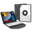 Z102B for iPad 10.2 (2021) / (2020) / (2019) Bluetooth-compatible Keyboard Trifold Stand Leather Cover with Pen Slot - Black - 1
