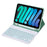 C06B For iPad mini (2024) / mini (2021) Bluetooth-compatible Keyboard Leather Stand Case with Pen Slot - Light Green - 1