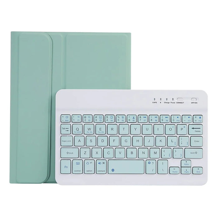 C06B For iPad mini (2024) / mini (2021) Bluetooth-compatible Keyboard Leather Stand Case with Pen Slot - Light Green - 4