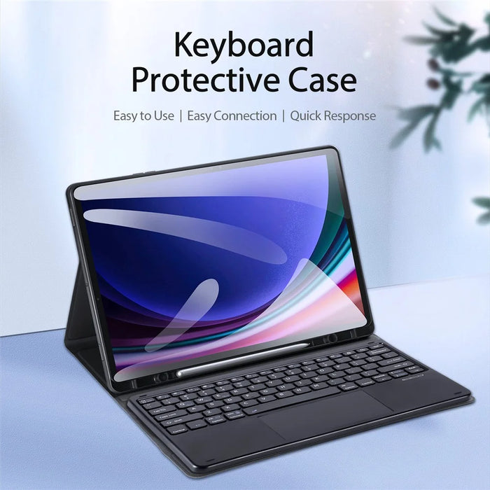 DUX DUCIS For Samsung Galaxy Tab S9+ / S9 FE+ Leather Folio Cover Stand Tablet Case + Detachable Bluetooth-compatible Keyboard with Touchpad - 2