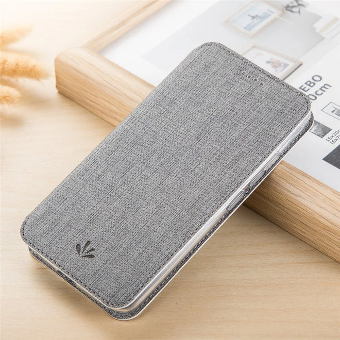 VILI DMX Leather Card Slot Stand Phone Cover for Nokia 8 Sirocco - Grey - 1