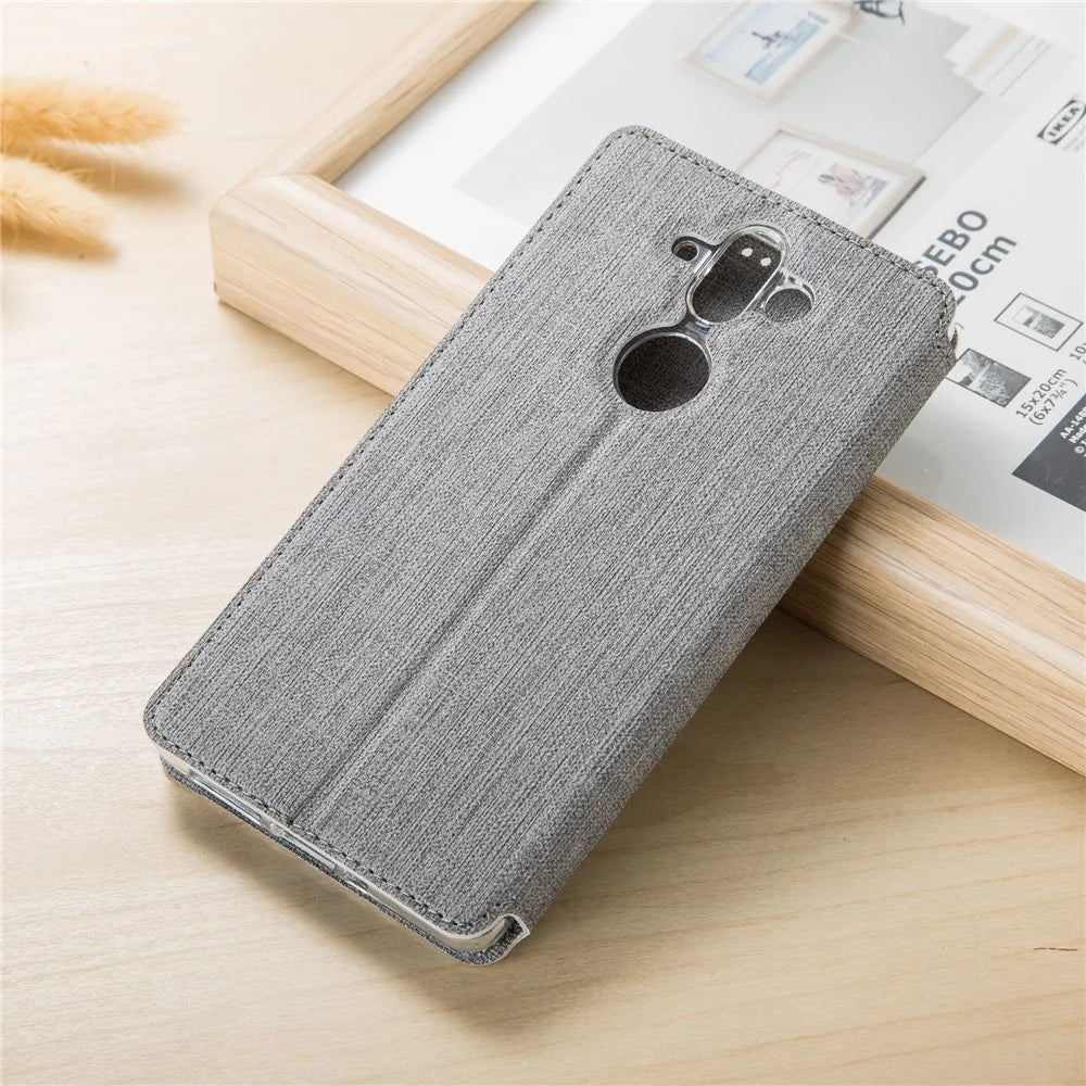VILI DMX Leather Card Slot Stand Phone Cover for Nokia 8 Sirocco - Grey - 2