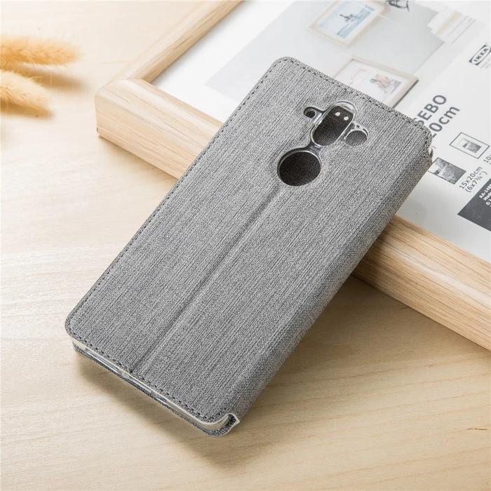 VILI DMX Leather Card Slot Stand Phone Cover for Nokia 8 Sirocco - Grey - 2