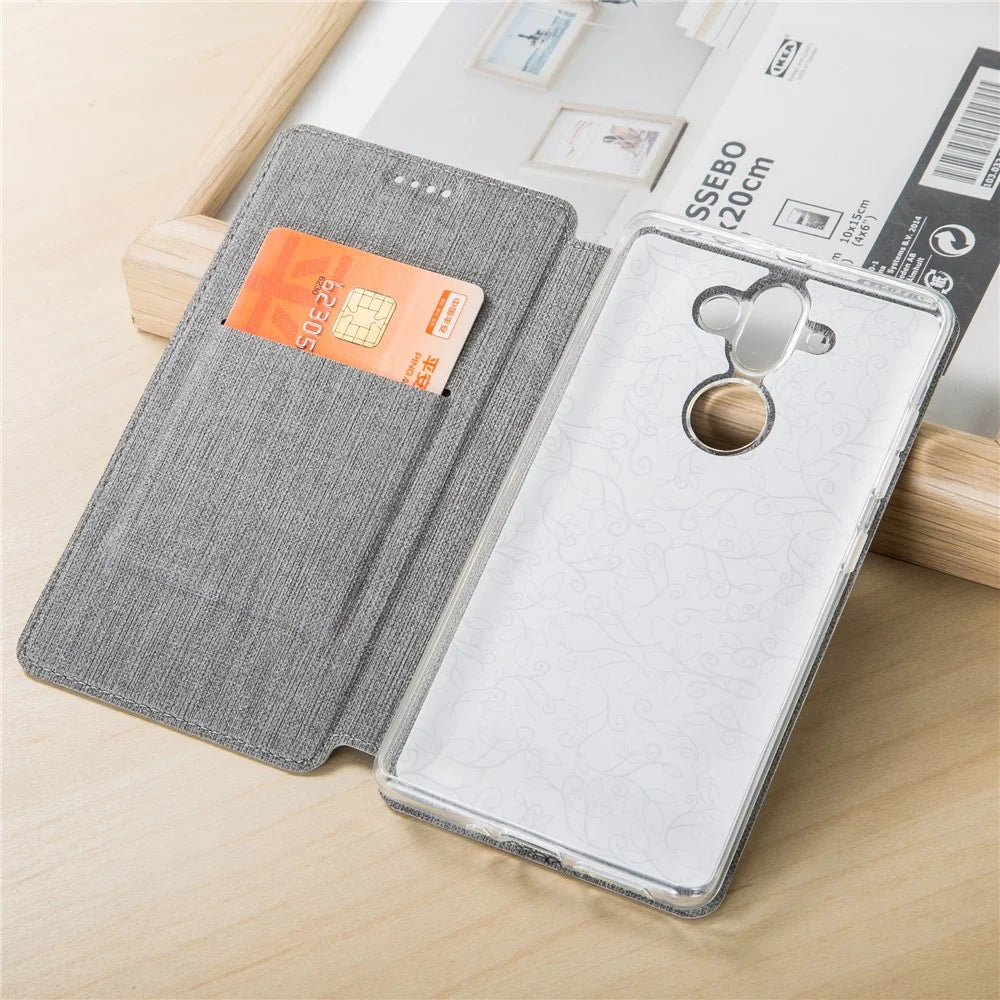 VILI DMX Leather Card Slot Stand Phone Cover for Nokia 8 Sirocco - Grey - 3