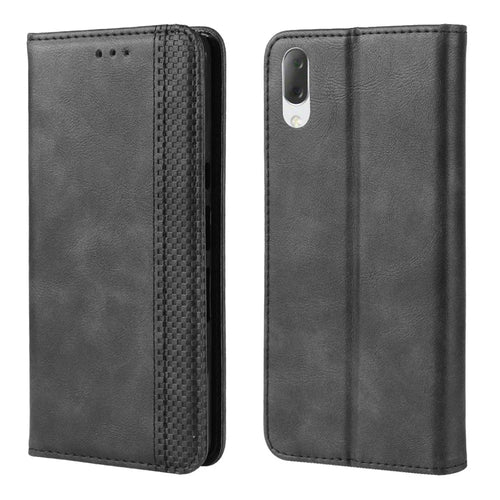 Vintage Style PU Leather Wallet Phone Case for Sony Xperia L3 - Black - 1