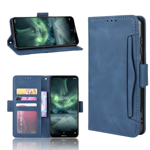 Wallet Leather Stand Case for Nokia 6.2 / 7.2 - Blue - 1