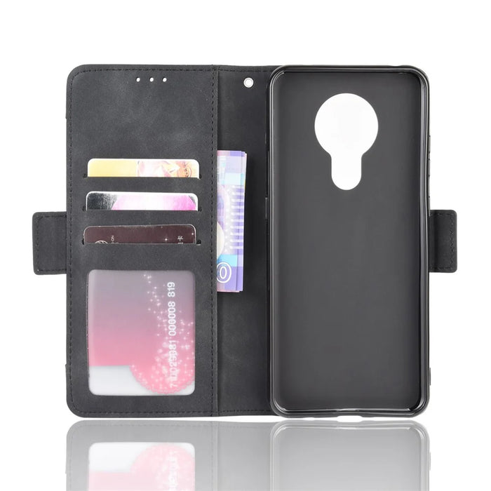 Multiple Card Slots Magnetic PU Leather Shell for Nokia 5.3 - Black - 4