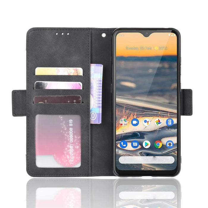 Multiple Card Slots Magnetic PU Leather Shell for Nokia 5.3 - Black - 5