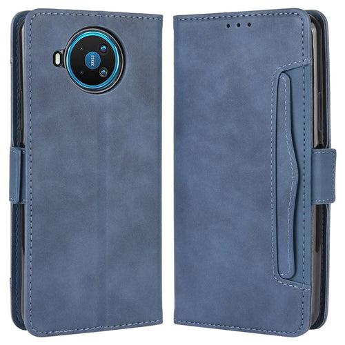 Leather with Wallet Stand Mobile Phone Case for Nokia 8.3 5G Anti-Collision Phone Cover - Blue - 1