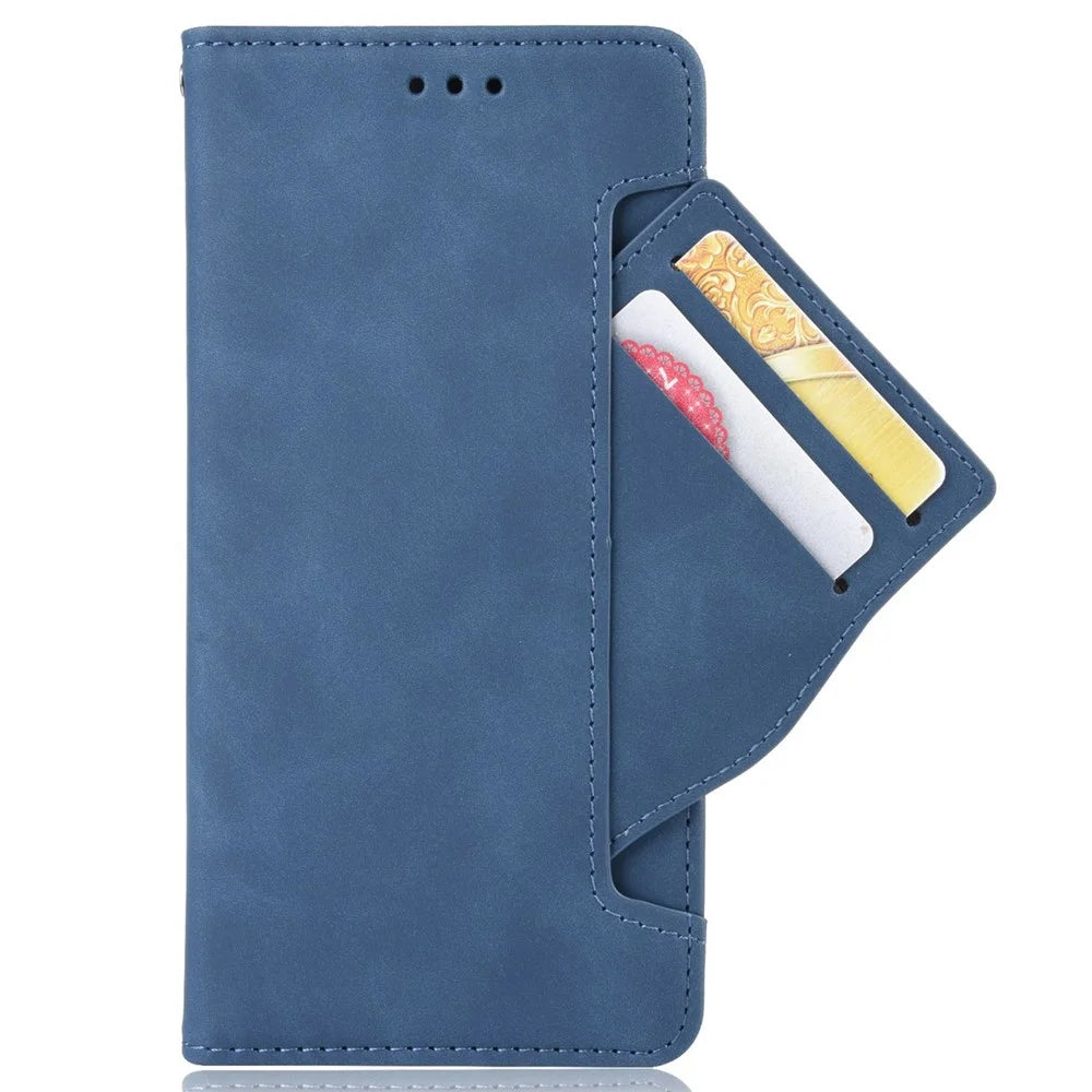 Leather with Wallet Stand Mobile Phone Case for Nokia 8.3 5G Anti-Collision Phone Cover - Blue - 5