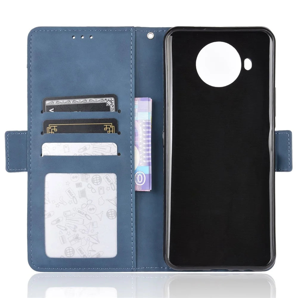 Leather with Wallet Stand Mobile Phone Case for Nokia 8.3 5G Anti-Collision Phone Cover - Blue - 6