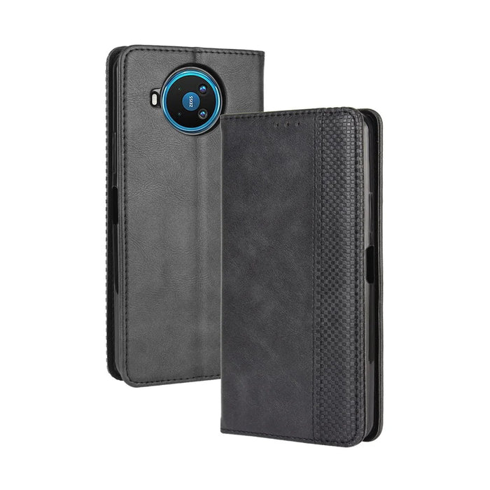 Auto-absorbed Retro PU Leather Cover for Nokia 8.3 5G - Black - 2