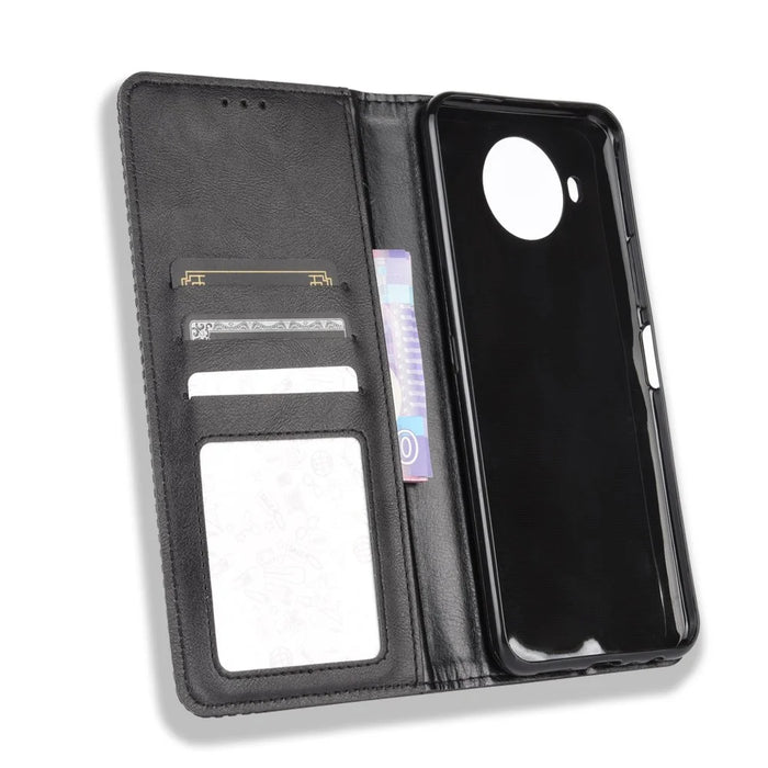 Auto-absorbed Retro PU Leather Cover for Nokia 8.3 5G - Black - 4