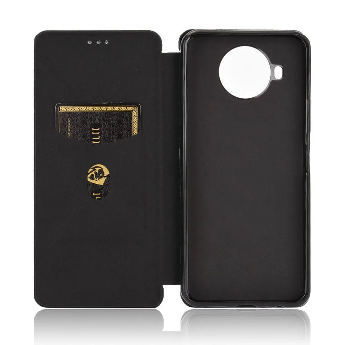 Carbon Fiber Texture Auto-absorbed Leather Shell for Nokia 8.3 5G - Black - 3