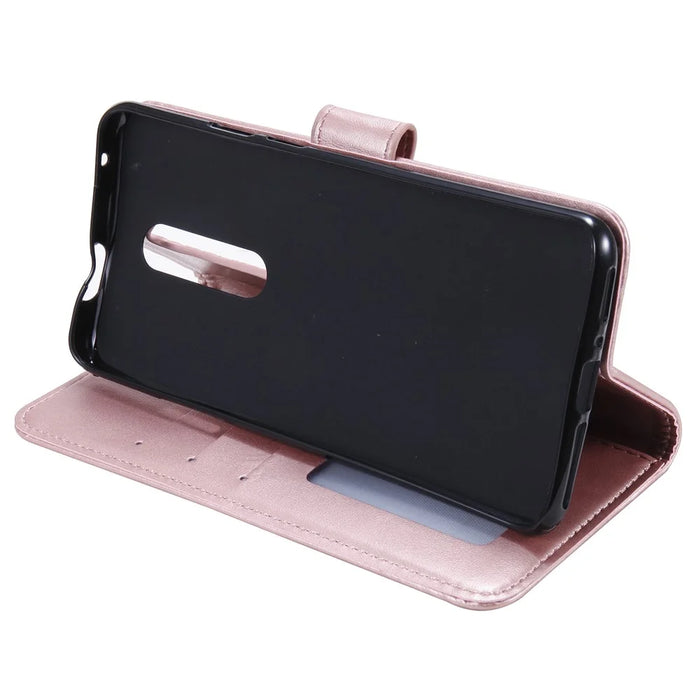 Imprinted Mandala Flower Wallet Leather Case with Strap for Nokia 2.4 - Rose Gold - 6