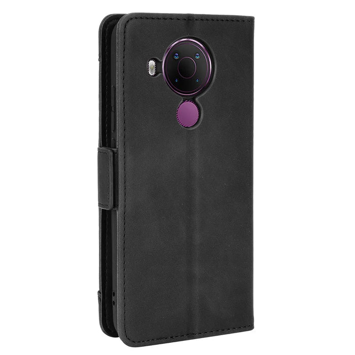 Leather Phone Wallet Design Stand Feature Protective Cover Case with Multiple Card Slots for Nokia 5.4 - Black - 4