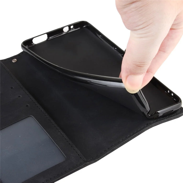 Leather Phone Wallet Design Stand Feature Protective Cover Case with Multiple Card Slots for Nokia 5.4 - Black - 7