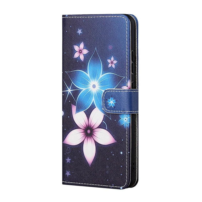 Pattern Printing for Nokia 5.4 Cross Texture Leather Wallet Case with Lanyard - Flower - 3