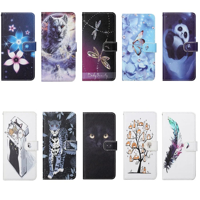 Pattern Printing for Nokia 5.4 Cross Texture Leather Wallet Case with Lanyard - Flower - 7