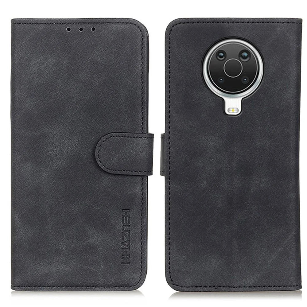 KHAZNEH Wallet Design Folio Flip Retro Style PU Leather Case for Nokia 6.3 / G10 / G20 - Black - 1