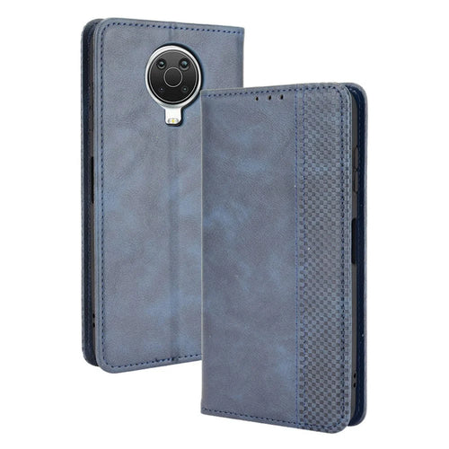 Vintage Style Phone Case Wallet Stand Magnetic Closure Leather Cover for Nokia G10/G20/6.3 - Blue - 1