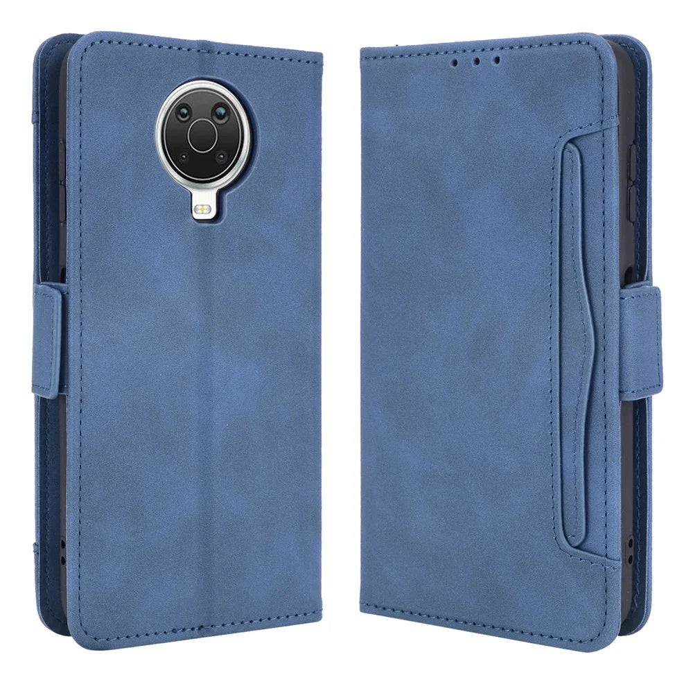 Wallet Design Multiple Card Slots Stand Leather Phone Case for Nokia G20 / Nokia G10 / Nokia 6.3 - Blue - 1