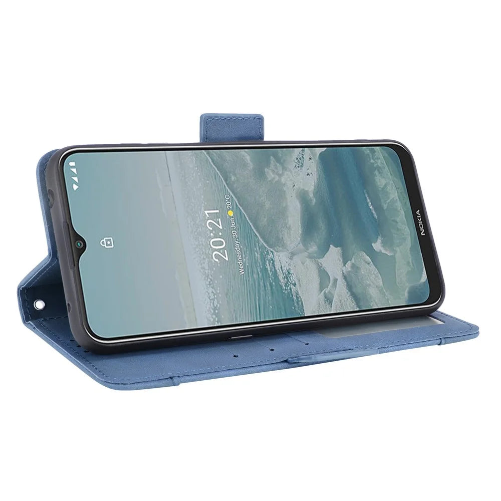 Wallet Design Multiple Card Slots Stand Leather Phone Case for Nokia G20 / Nokia G10 / Nokia 6.3 - Blue - 4